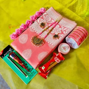 Baby Pink Soft Katan Combo